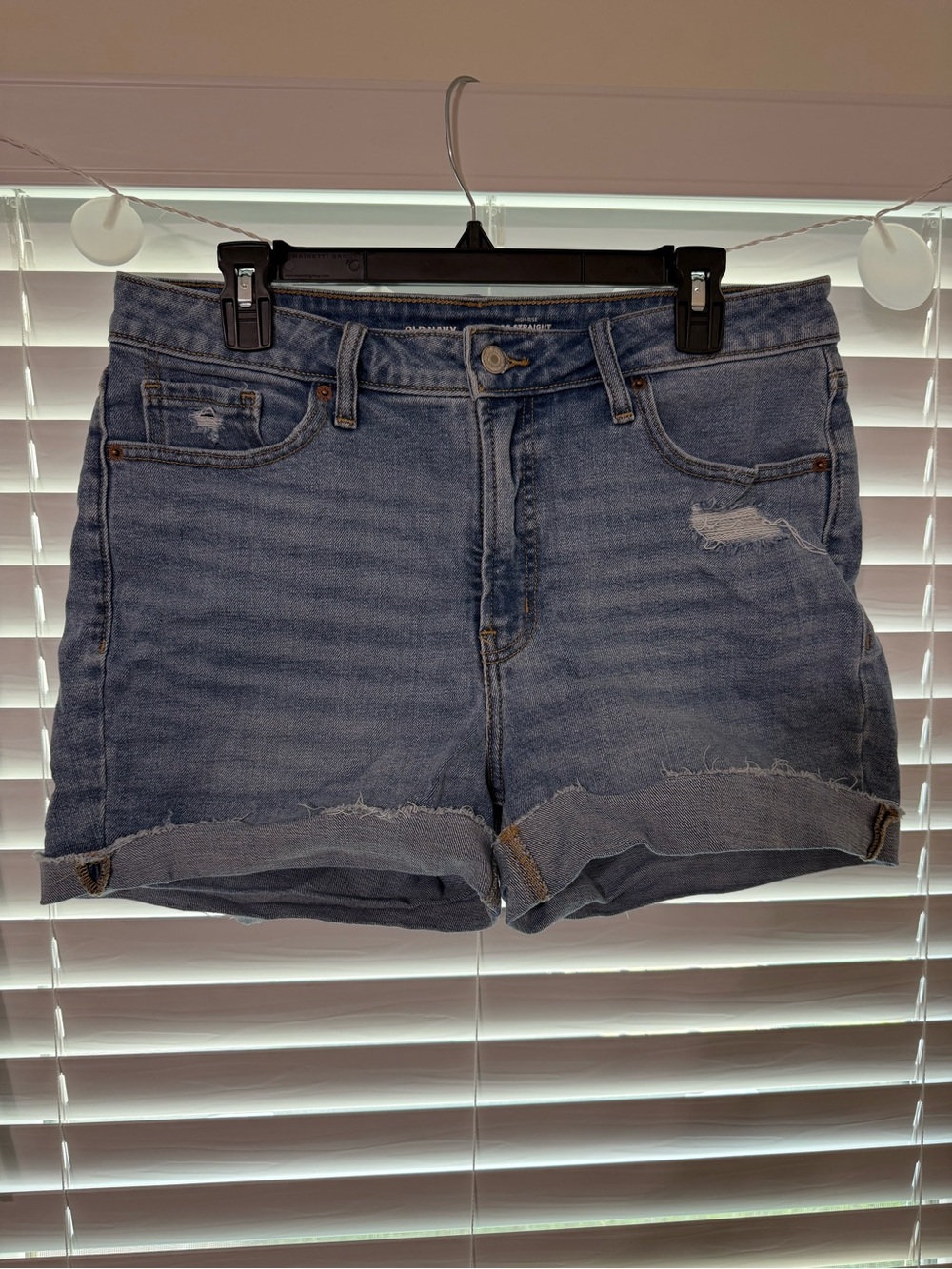 Old Navy OG Straight High-Rise Distressed Denim Jean Shorts Size 14
